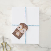 Schattige bruine uil cadeaulabel (Met Touw)