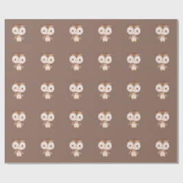 Schattige bruine uil cadeaupapier