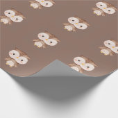Schattige bruine uil cadeaupapier (Hoek)