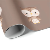 Schattige bruine uil cadeaupapier (Rol Hoek)