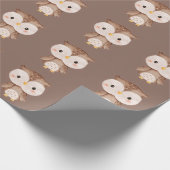 Schattige bruine uil cadeaupapier (Hoek)