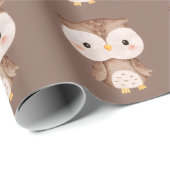 Schattige bruine uil cadeaupapier (Rol Hoek)