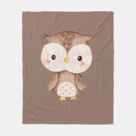 Schattige bruine uil fleece deken