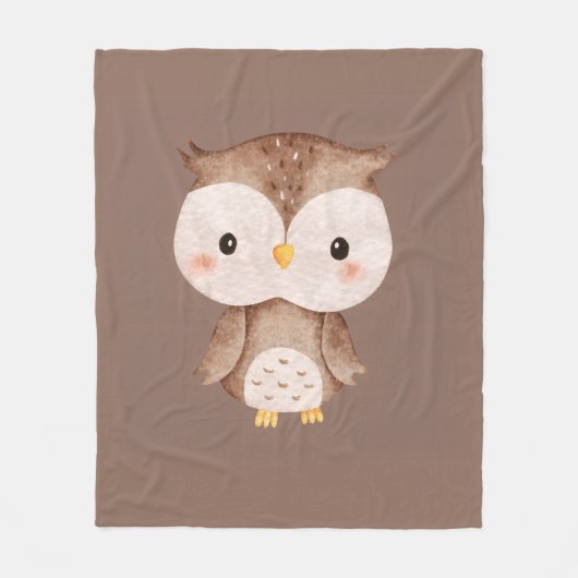 Schattige bruine uil fleece deken (Voorkant)