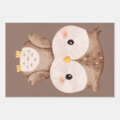 Schattige bruine uil inpakpapier vel (Voorkant 2)