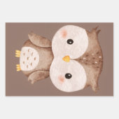 Schattige bruine uil inpakpapier vel (Voorkant)