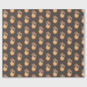 schattige bruine uil met een bril cadeaupapier (Vlak)