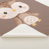 Schattige bruine uil sherpa deken (3/4)