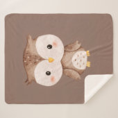 Schattige bruine uil sherpa deken (Voorkant (horizontaal))