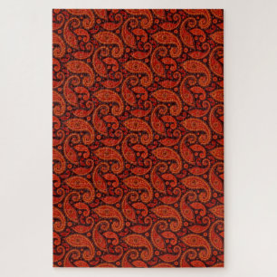 Schattige bruine wervel paisley patronen legpuzzel