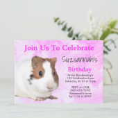 Schattige Bruine Witte Cavia Aangepaste Feest Kaart (Staand voorkant)
