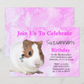 Schattige Bruine Witte Cavia Aangepaste Feest Kaart (Voorkant / Achterkant)