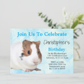 Schattige Bruine Witte Cavia Aangepaste Feest Kaart (Staand voorkant)