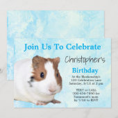 Schattige Bruine Witte Cavia Aangepaste Feest Kaart (Voorkant / Achterkant)