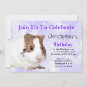 Schattige Bruine Witte Cavia Aangepaste Paarse Fee Kaart (Voorkant)