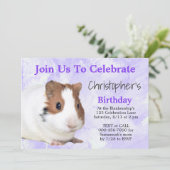 Schattige Bruine Witte Cavia Aangepaste Paarse Fee Kaart (Staand voorkant)