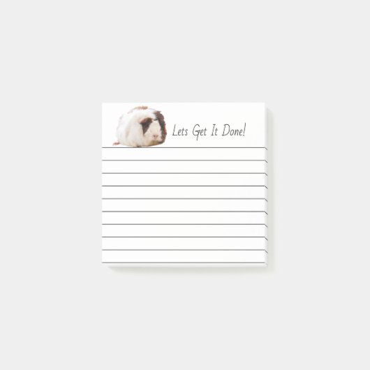 Schattige bruine-witte-cavia foto van varkensfoto post-it® notes (Voorkant)