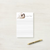 Schattige bruine-witte-cavia foto van varkensfoto post-it® notes (Op bureau)
