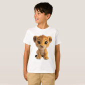 Schattige brullend Schattigee Baby Lion Cub T-shirt (Voorkant volledig)