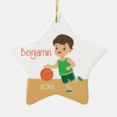 Schattige Brunette Boy Keramisch Ornament (Voorkant)