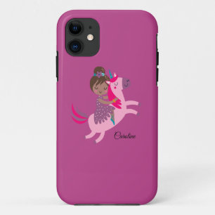 Schattige Brunette Haired Meisje Rijden op een Een Case-Mate iPhone Case