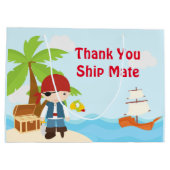 Schattige Brunette Pirate Eye Patch Jongen Verjaar Groot Cadeauzakje (Achterkant)