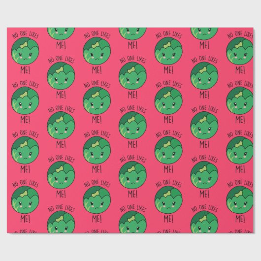 Schattige Brussel Sprout Xmas Kerst Wrapping Papie Cadeaupapier (Vlak)