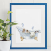 Schattige Bubbelbad Puppies Kitten Badkuip Poster