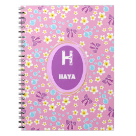 schattige bubbels, bloem, buig kinder patroon notitieboek