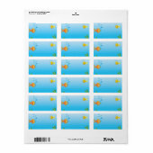 schattige bubbelvis onderwater scène etiket (Full Sheet)