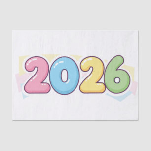 Schattige Bubble 2026 Typografie – Candy Gloss Pas Tissuepapier