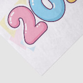Schattige Bubble 2026 Typografie – Candy Gloss Pas Tissuepapier (Detail)