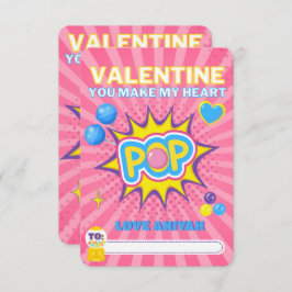 Schattige Bubble Gum Klas Valentijnsdag Foto Notitiekaartje