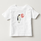 Schattige Bubble Gum Pinguïn Blaast Bubbel Kinder Shirts (Voorkant)