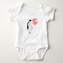 Schattige Bubble Gum Pinguïn Blaast Bubbel