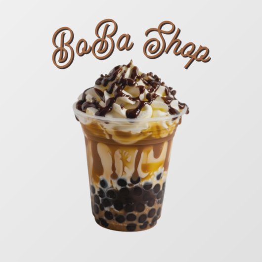 Schattige bubble tea, boba thee raamsticker (Vel)