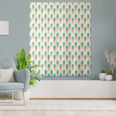 Schattige Bubblegum Blauw Ice Cream Kegelpatroon Wandkleed