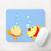 Schattige Bubbling Cartoon Fish Mousepad Muismat (Met muis)