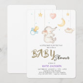 Schattige Budget Baby Shower Kaart (Voorkant / Achterkant)