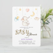 Schattige Budget Baby Shower Kaart (Staand voorkant)