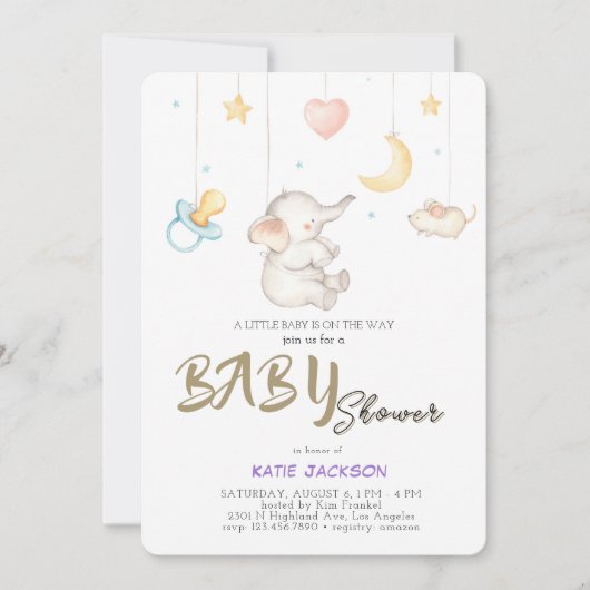 Schattige Budget Baby Shower Kaart (Voorkant)
