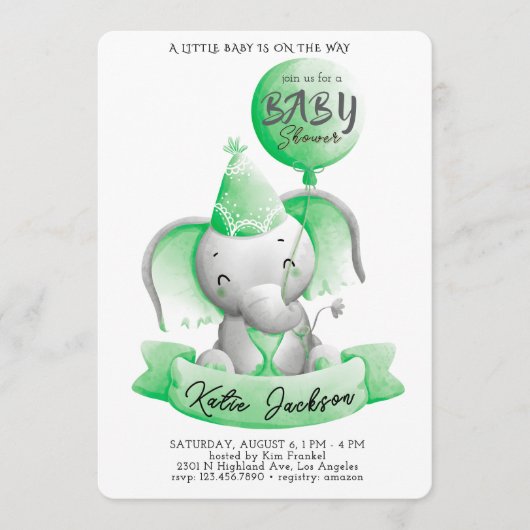 Schattige Budget Baby Shower Kaart (Voorkant)