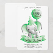Schattige Budget Baby Shower Kaart (Voorkant / Achterkant)