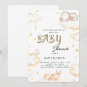 Schattige Budget Baby Shower Kaart (Voorkant / Achterkant)