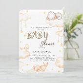 Schattige Budget Baby Shower Kaart (Staand voorkant)
