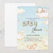 Schattige Budget Baby Shower Kaart (Voorkant / Achterkant)