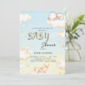 Schattige Budget Baby Shower Kaart (Staand voorkant)