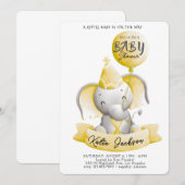 Schattige Budget Baby Shower Kaart (Voorkant / Achterkant)