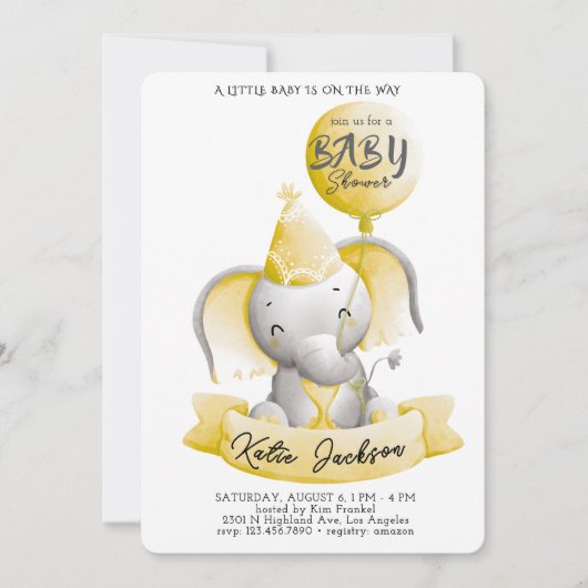 Schattige Budget Baby Shower Kaart (Voorkant)