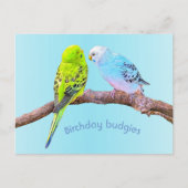 Schattige budgie paar - custom briefkaart (Voorkant)
